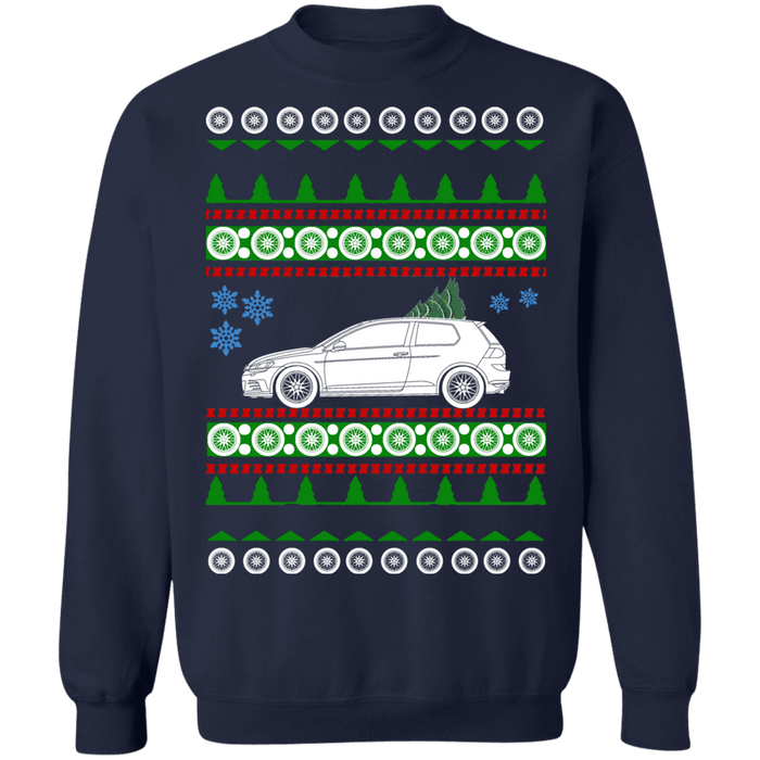 german car car like a mk7 2 door gti ugly christmas sweater