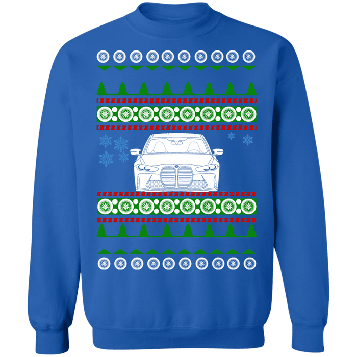 BMW M3 M4 G80 front view ugly christmas sweater sweatshirt