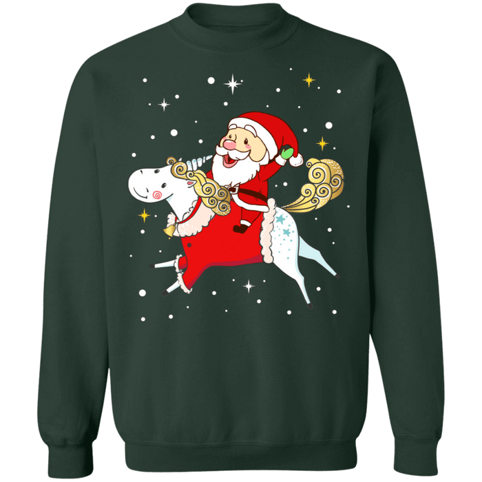 Santa Riding a Unicorn Ugly Christmas Sweater sweatshirt