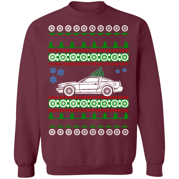 Ford Mustang GT Ugly Christmas Sweater 5th gen new tree