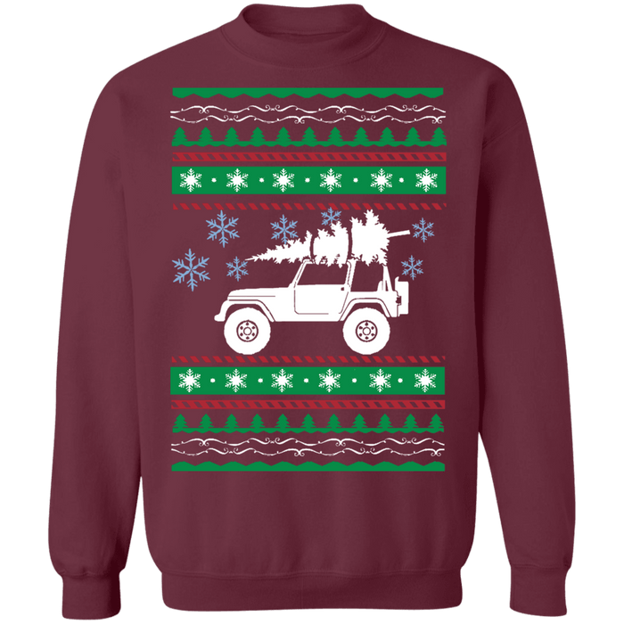 american car or truck offroad ugly christmas sweater v1