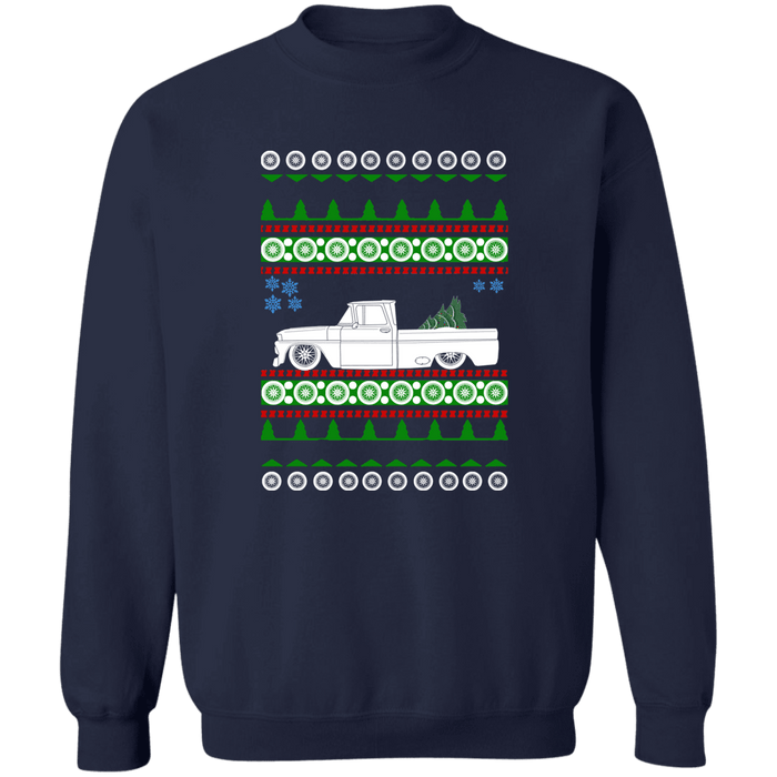 1962 1st Gen Checy C10 Fleetside Ugly Christmas Sweater Sweatshirt