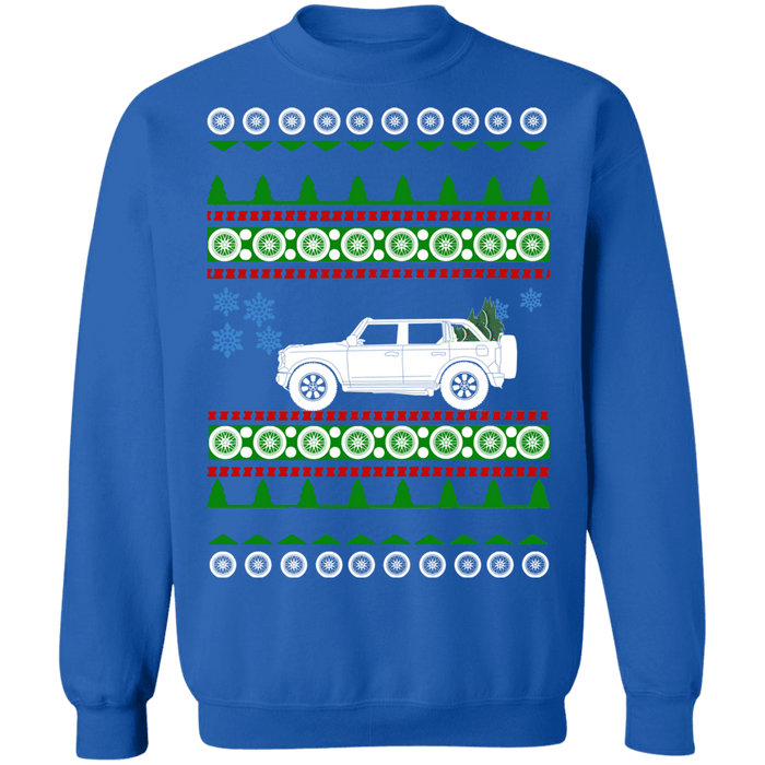 SUV Truck 4 Door Bronco Ford 2021 Ugly Christmas Sweater Sweatshirt