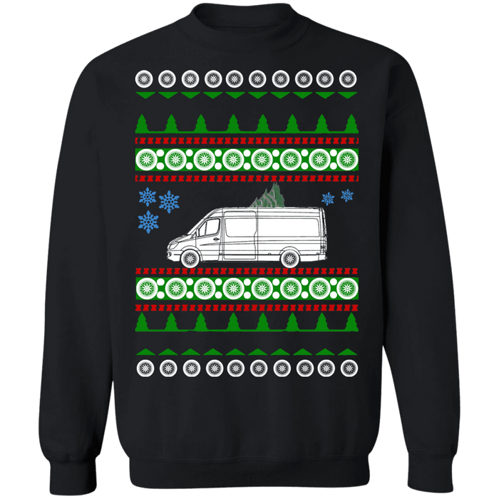 Mercedes Sprinter Van ugly christmas sweater