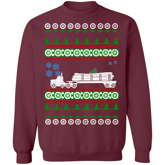 Logging Truck Ugly Christmas Sweater Sweatshirt