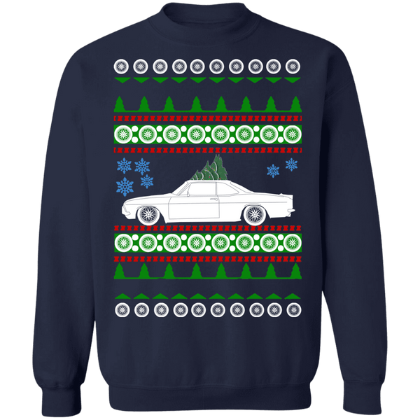 Classic car Chevy Corvair Ugly christmas sweater