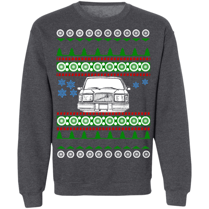 Swedish Car like a  240 245 Front view ugly christmas sweater (more colors)