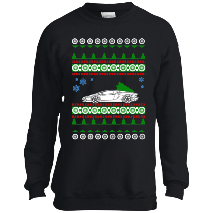 Exotic Car like Lamborghini Aventador youth Ugly Christmas sweater