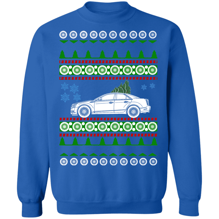 Car like a 2nd gen CTS-V Ugly Christmas Sweater Sweatshirt new tree