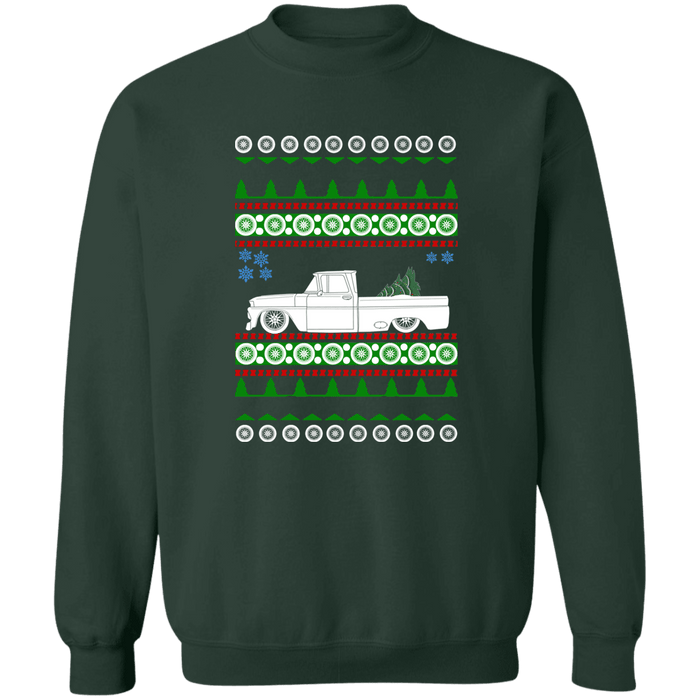 1962 1st Gen Checy C10 Fleetside Ugly Christmas Sweater Sweatshirt