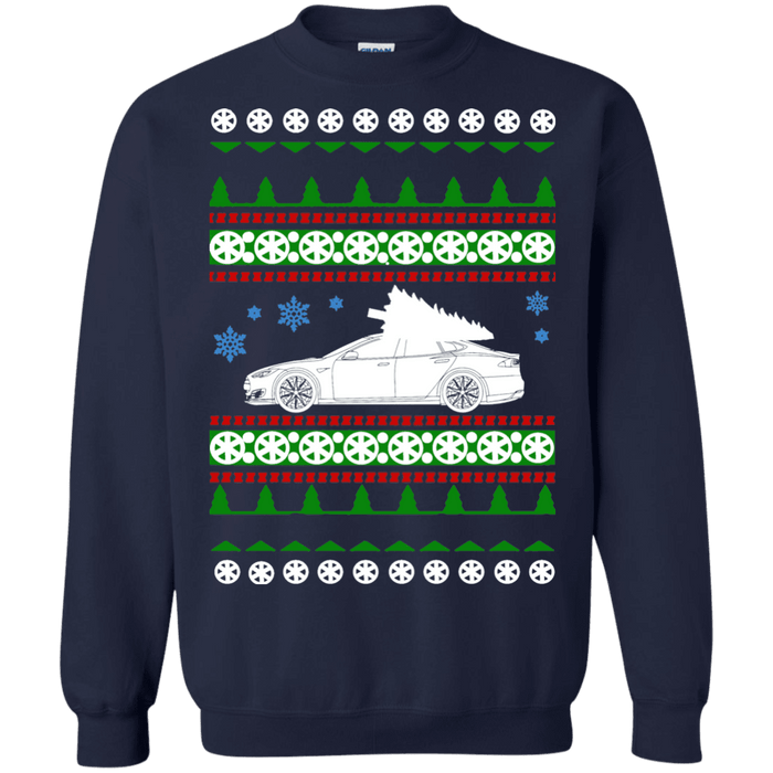 tesla model s ugly christmas sweater sweatshirt