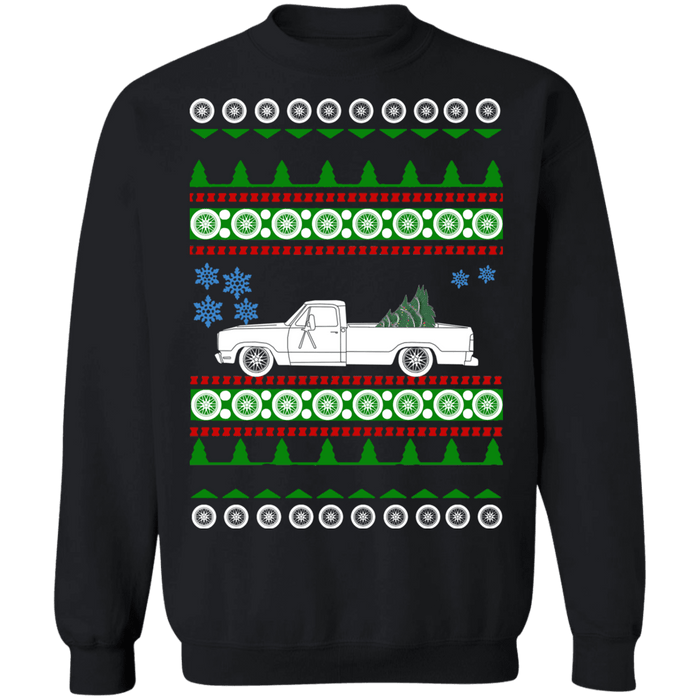 american car or truck like a  D200 3rd gen ugly christmas sweater