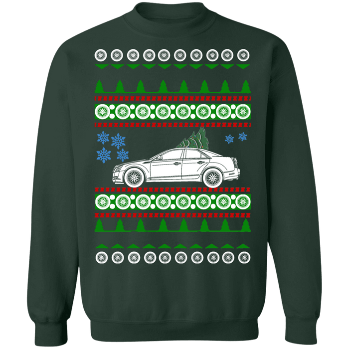 Car like a 2nd gen CTS-V Ugly Christmas Sweater Sweatshirt new tree