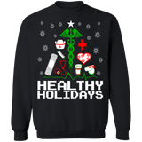 Healthy Holidays Christmas Tree Nursing Ugly Christmas Sweater Sweatshirt