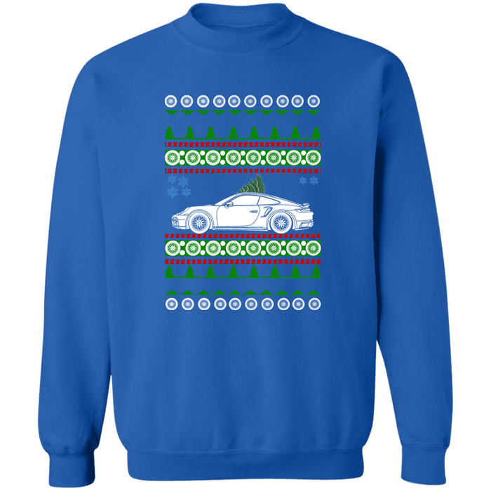 German Car similar to a 992 Turbo Ugly Christmas Sweater Sweatshirt