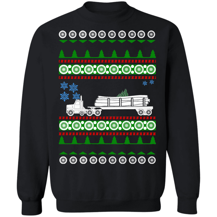 Logging Truck Ugly Christmas Sweater Sweatshirt