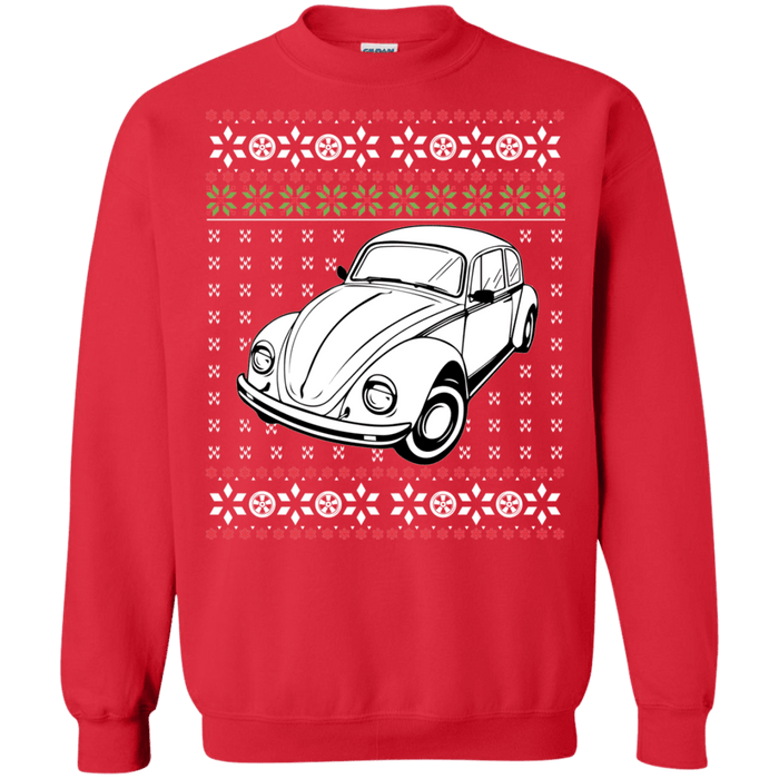 german car beetle 3/4 view ugly christmas sweater car like a sweatshirt