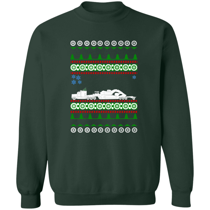 Semi Truck Heavy Hauler Ugly Christmas Sweater Sweatshirt