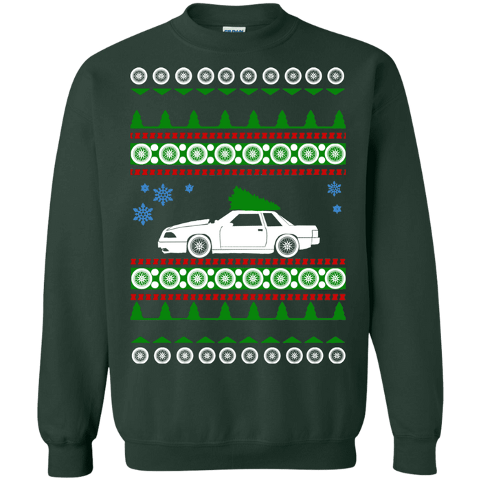 ford mustang 1988 notchback ugly christmas sweater