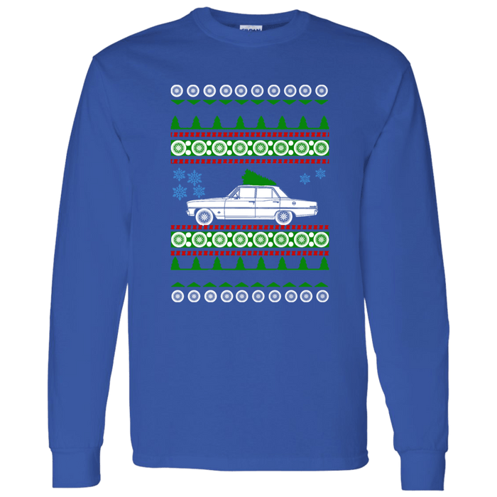 Chevy Nova II 4 door Ugly Christmas Sweater T-shirt long sleeve