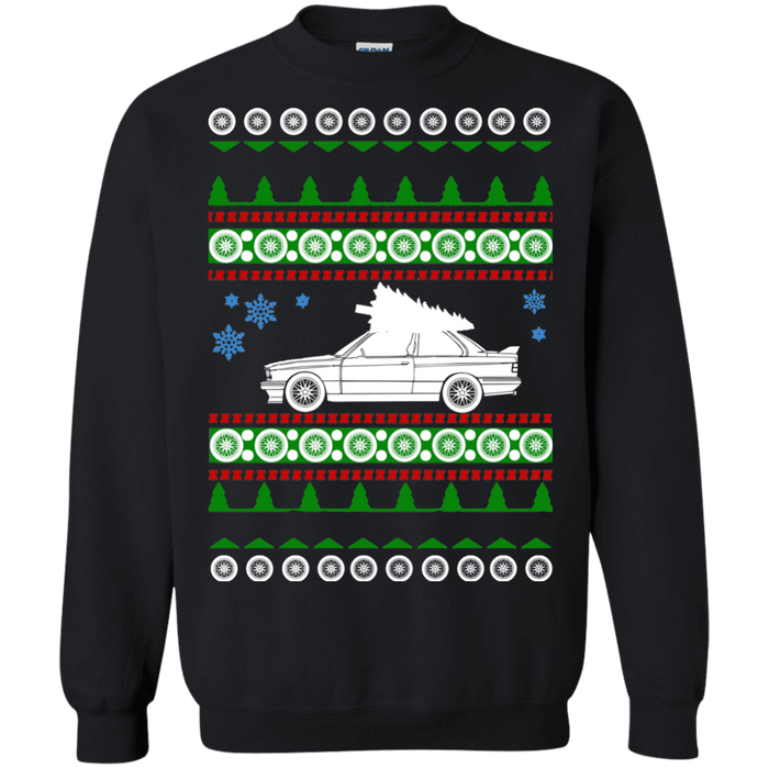 BMW e30 m3 ugly christmas sweater with white tree sweatshirt