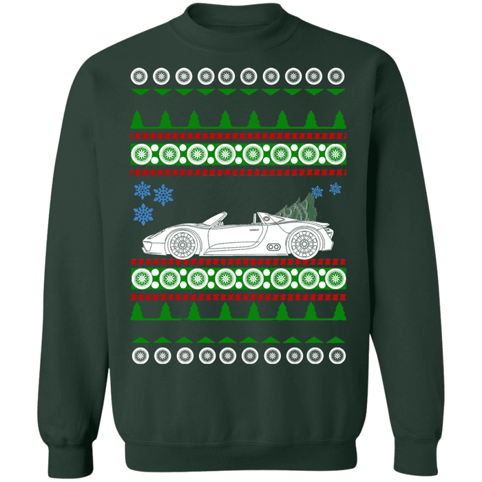 German Supercar Porsche 918 Spyder Ugly Christmas Sweater Sweatshirt