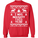 I was Naughty this year funny ugly christmas sweater sweatshirt