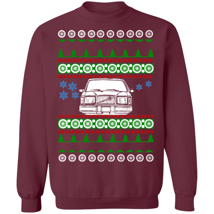 Swedish Car like a  240 245 Front view ugly christmas sweater (more colors)