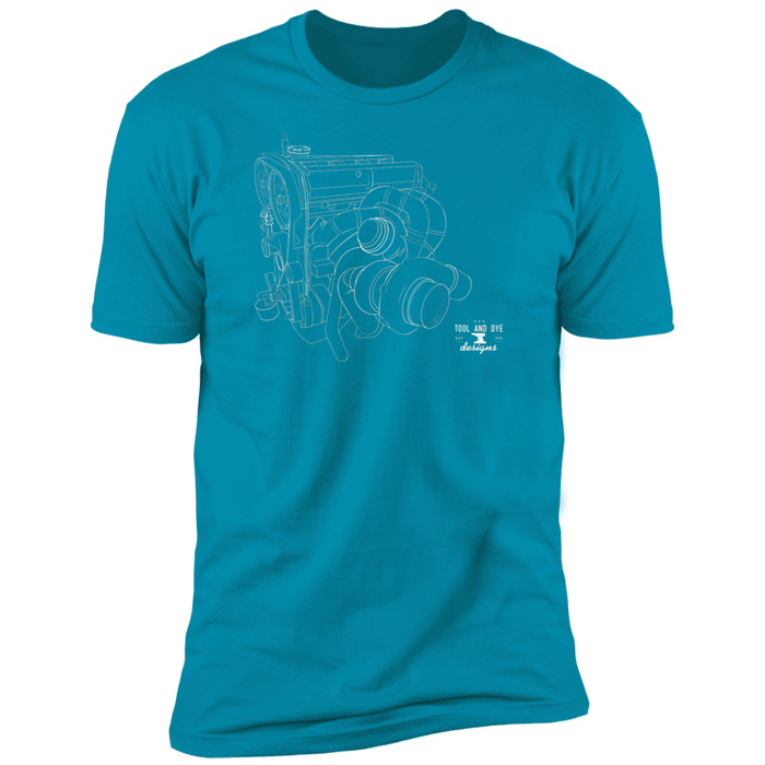 Evo 4G63 Big Turbo Engine Blueprint Series V3 t-shirt