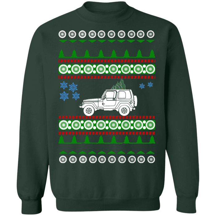 Truck like off road american vehicle Wrangler YJ 1993 Ugly Christmas Sweater Sweatshirt