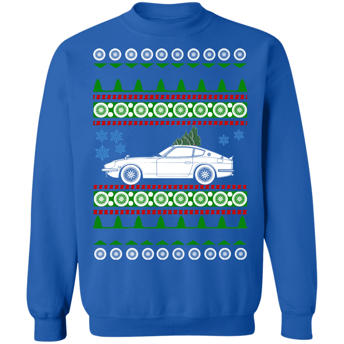 car like Datsun 240z Ugly Christmas Sweater V2