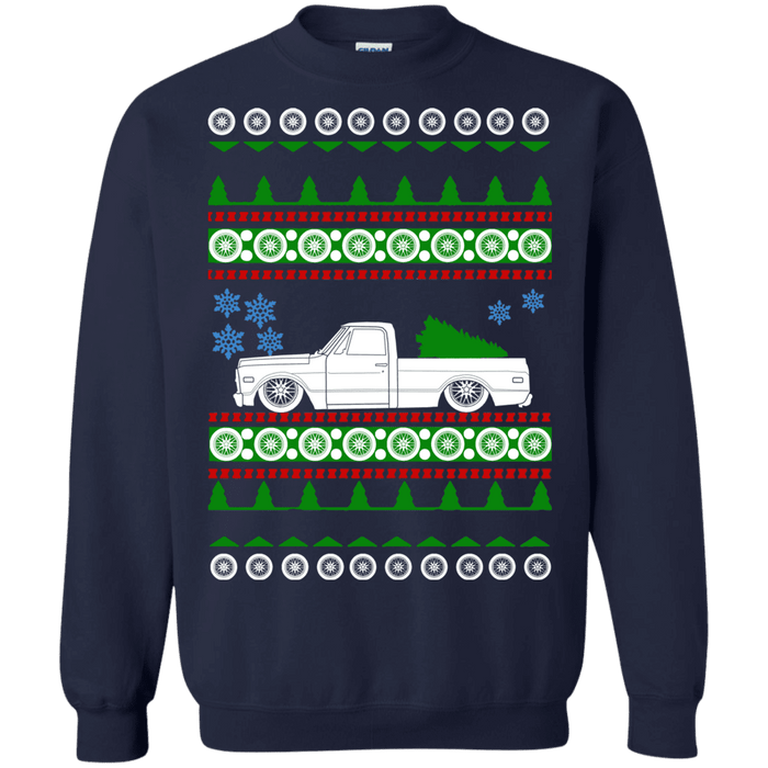 Chevy C10 Fleetside Short Box Ugly Christmas Sweater 1971 sweatshirt