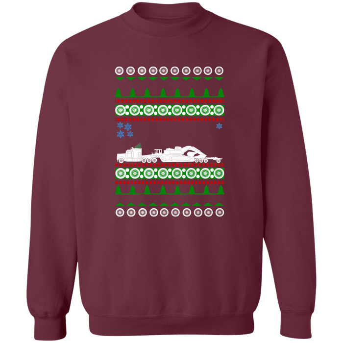 Semi Truck Heavy Hauler Ugly Christmas Sweater Sweatshirt