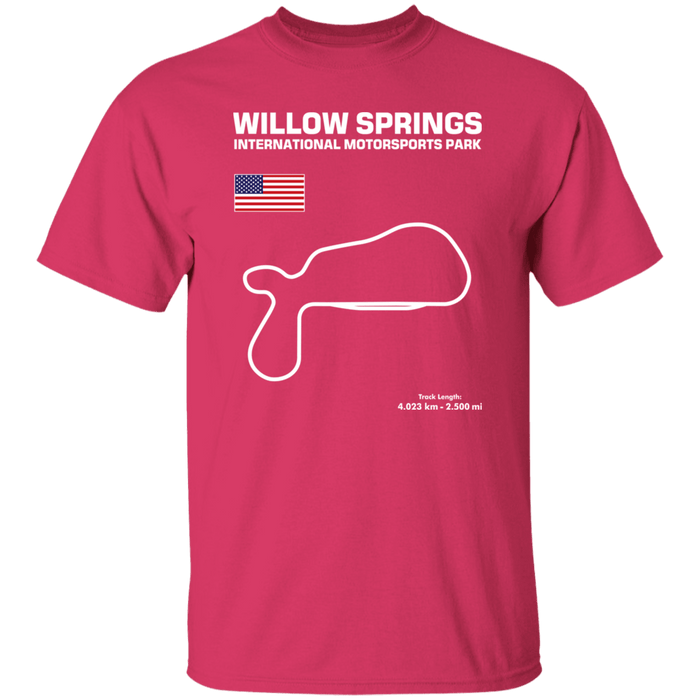 Willow Springs International Motorsports Park Track Outline Series cotton t-shirt