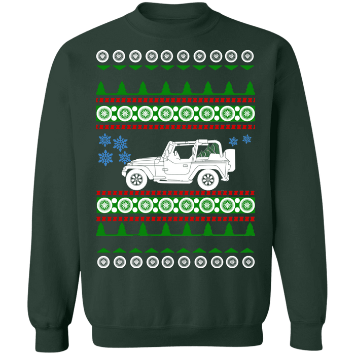 Jeep Wrangler TJ ugly christmas sweater