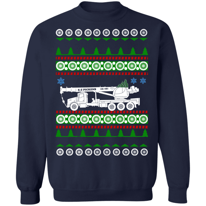 Large Mobile Crane Truck Operator ugly christmas sweater