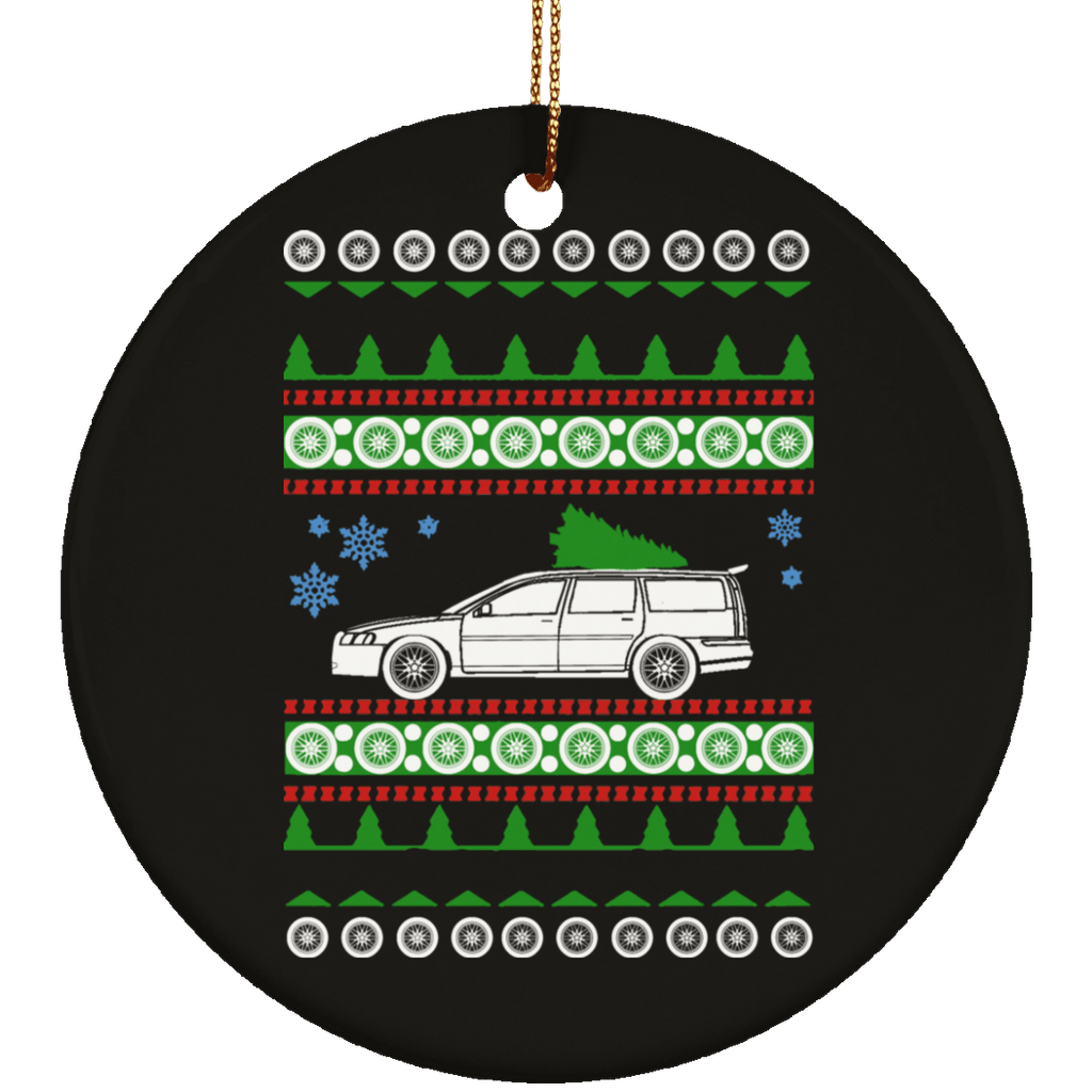 Volvo V70R Ugly Christmas Sweater Ornament