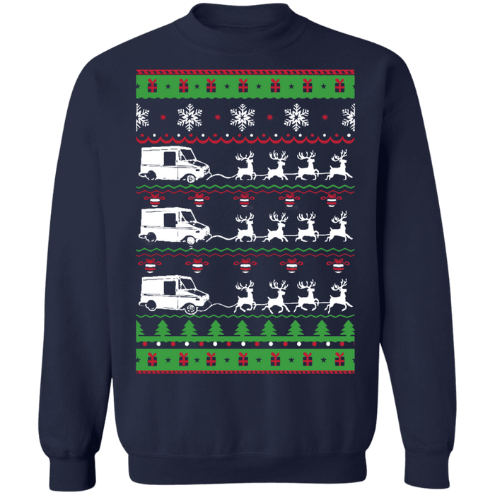 Mail Man Mail Truck ugly Christmas Sweater