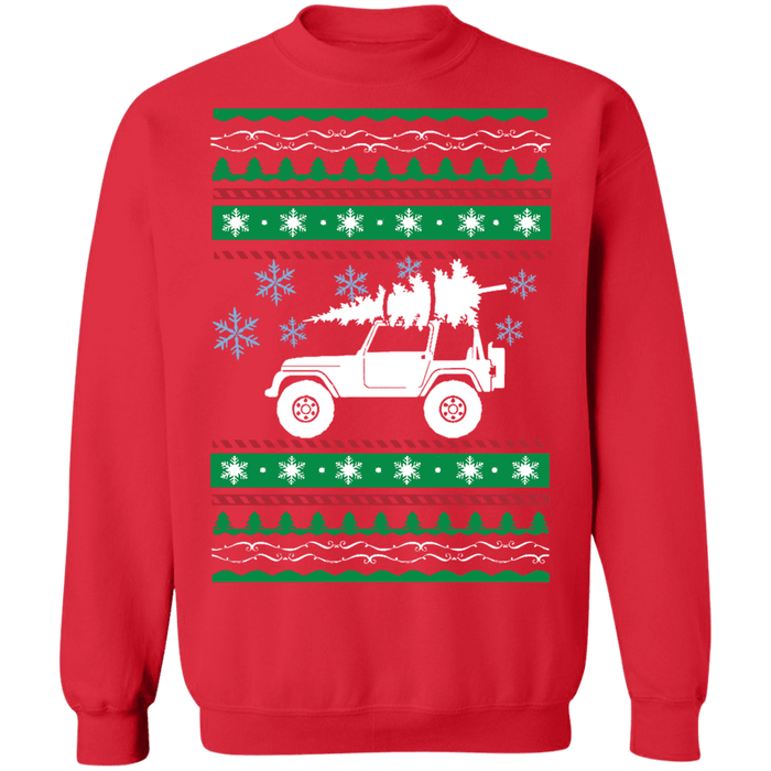 american car or truck offroad ugly christmas sweater v1