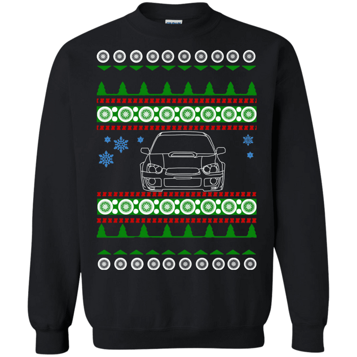 Japanese Car WRX STI Blobeye front view ugly christmas sweater sweatshirt