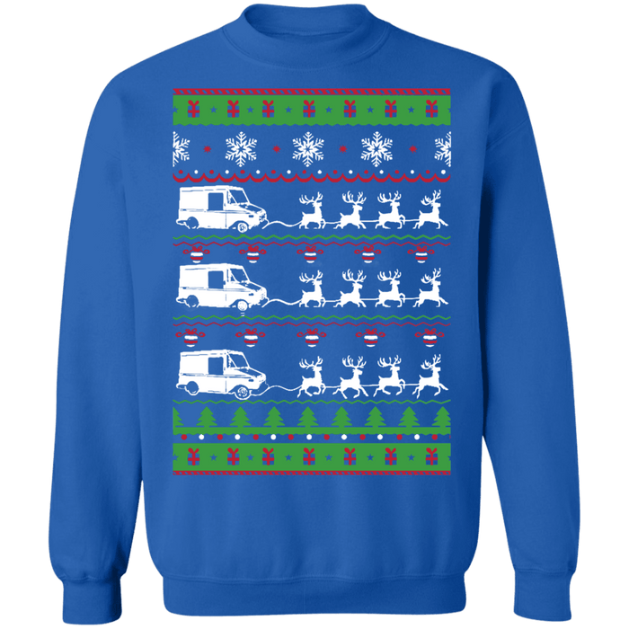 Mail Man Mail Truck ugly Christmas Sweater