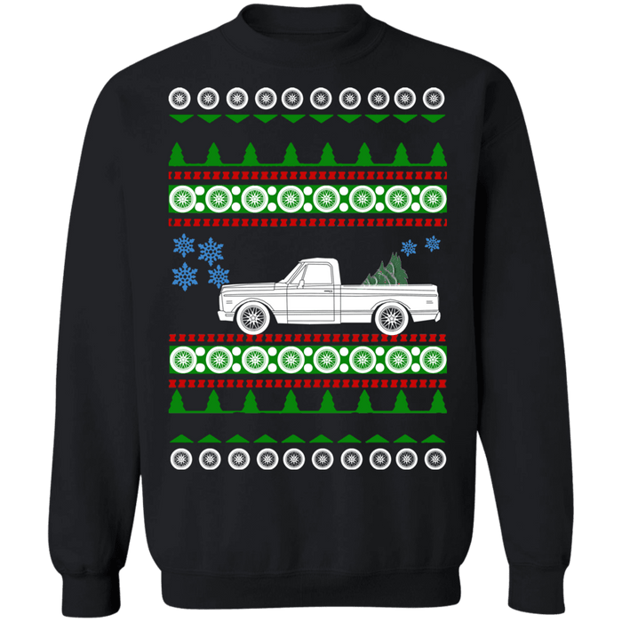 truck like 1971 Chevy K10 Ugly christmas sweater