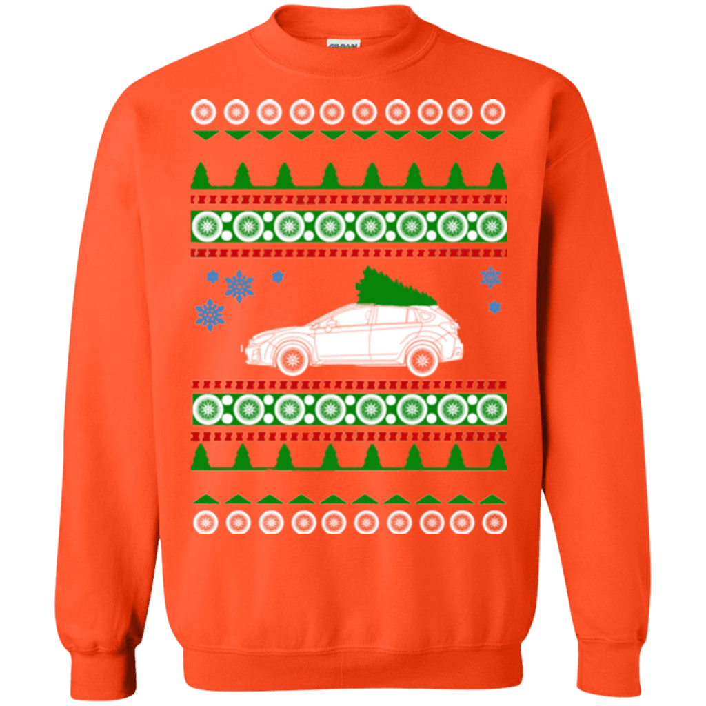 Orange Crosstrek ugly christmas sweater subaru special