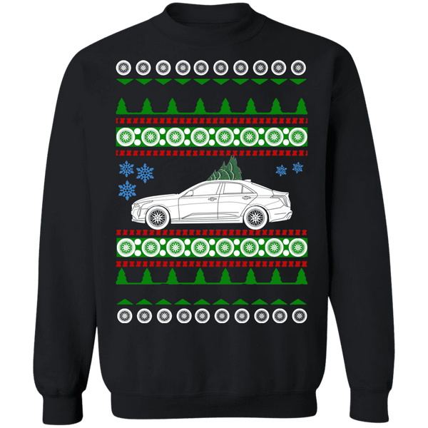 car like a Cadillac CT4-V ugly christmas sweater sweatshirt