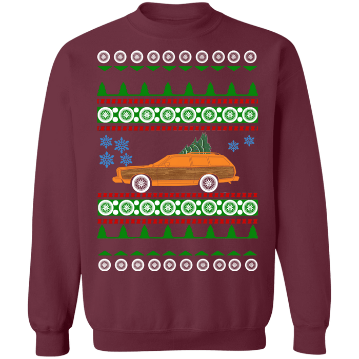 Mercury Bobcat Squire Wagon ugly christmas sweater custom orange