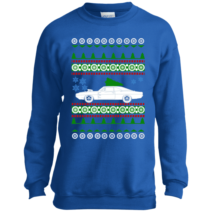 Kids 1967 american car or truck like a  Charger Ugly Christmas Sweater sweatshirt