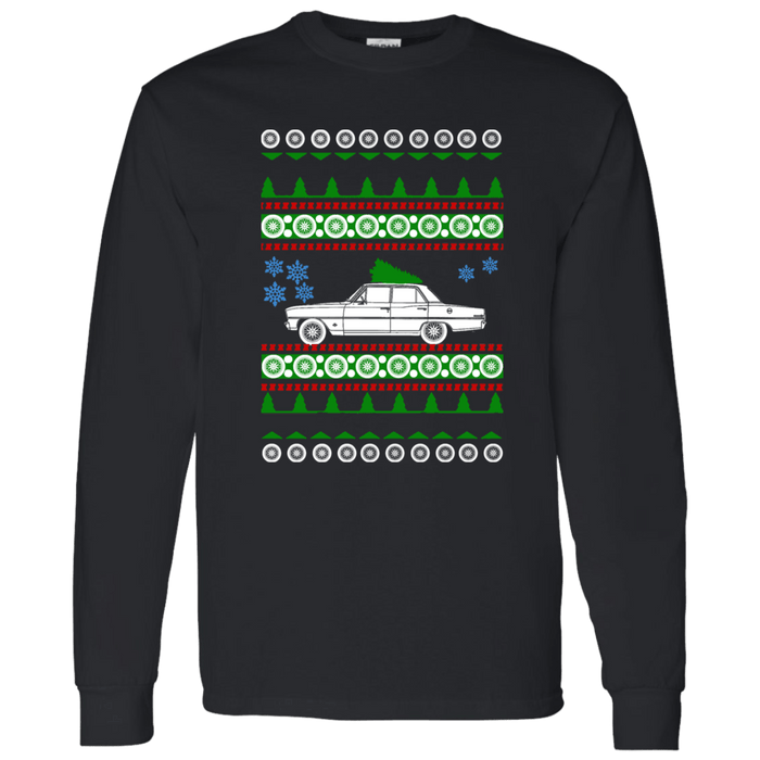 Chevy Nova II 4 door Ugly Christmas Sweater T-shirt long sleeve