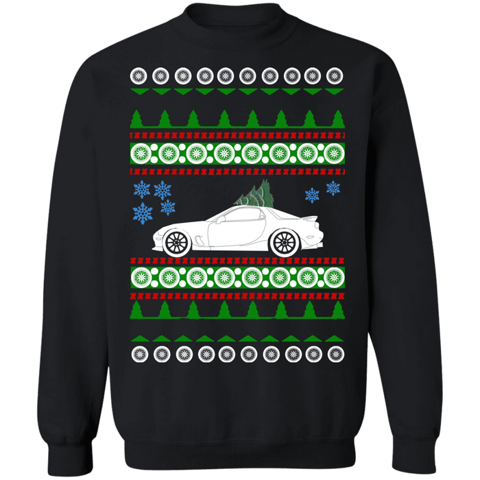 Car like a 3rd gen Rx-7 Ugly Christmas Sweater Sweatshirt new tree