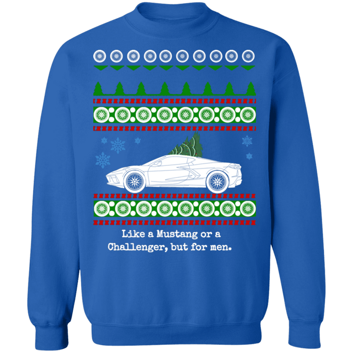 C8 Corvette Ugly Christmas Sweater like a Mustang or Challenger but for men