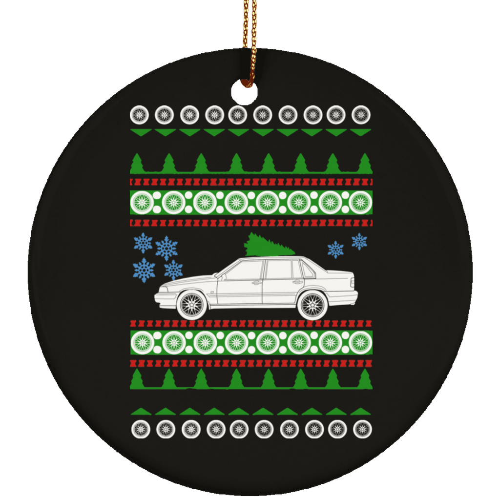 Volvo 1996 960 Sedan Ugly Christmas Sweater Ornament